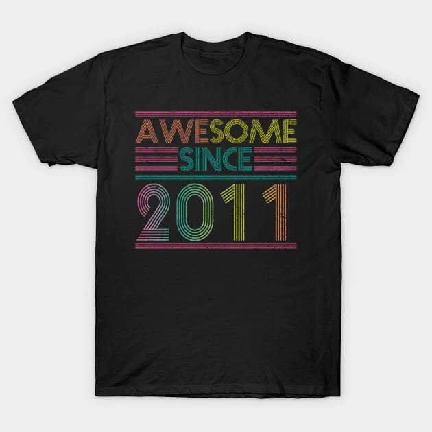 Awesome Since 2011 // Funny & Colorful 2011 Birthday T-Shirt by SLAG_Creative